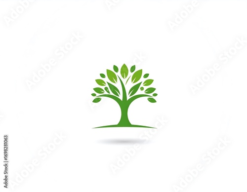 Abstract green tree logo design