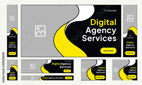 Best digital agency web bundle banner design for social media post, digital marketing agency web set banner design, fully customizable eps 10 file format