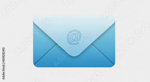 A blue email envelope, representing communication, messaging, and digital correspondence for modern connectivity
