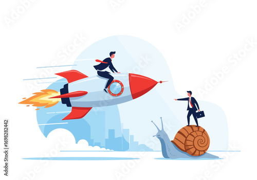 Business growth and speed of innovation contrasting rapid advancement with slow progress