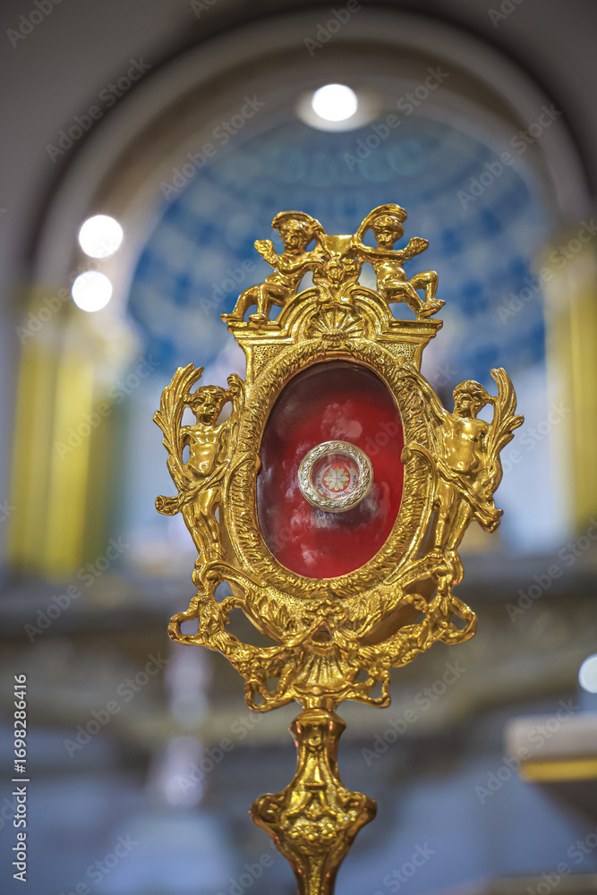 Naklejka premium The relic of Saint Carlo Acutis at The Catholic church