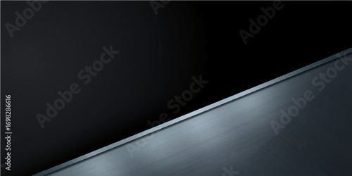 Abstract background with an alpha channel of metallic iron steel plate with a gray chrome texture and a silver aluminum frame