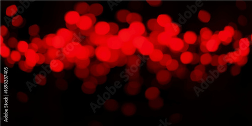 Abstract art of red blood cells flowing through a festive, romantic backdrop with a vibrant bokeh pattern