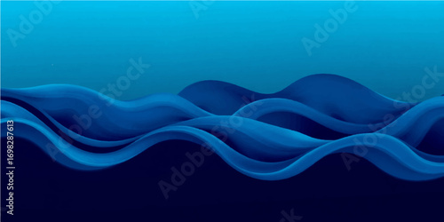 Abstract blue waves with a flowing artistic design create a vibrant water pattern for a digital wallpaper backdrop