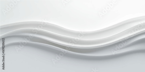 Elegant white satin with a dynamic wavy blue and gray light pattern