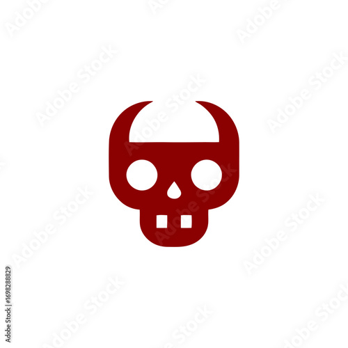 Minimalist Devil Skull Graphic Illustration for Modern Design