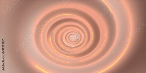 Swirling golden fractal shapes create an orange and yellow vortex of light
