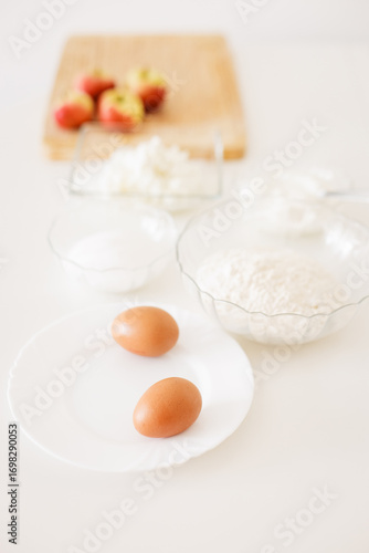 Wallpaper Mural Preparing ingredients for baking apple pie on white table Torontodigital.ca