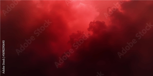 Abstract red cloudscape with a bright, fiery texture resembling a stormy sky