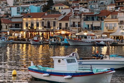 boats in the harbor of Samos, Greece