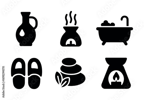Spa and relaxation icons: essential elements for wellness and self-care