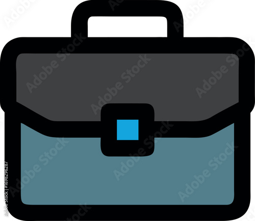 Modern gray and teal briefcase icon for business professionals and travel enthusiasts seeking professional carry solutions