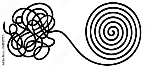 Creative process and logical thinking — transformation of chaotic tangle of ideas into clear organized spiral and structured conclusion