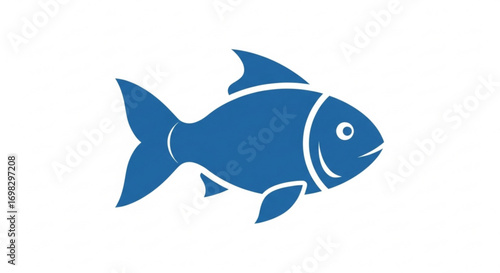 Blue fish, representing marine life, seafood, and aquatic ecosystems, suitable for educational or culinary themes