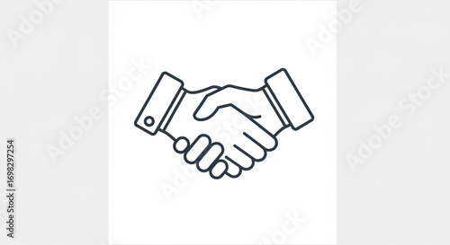 Handshake line icon business agreement or deal symbol partnership, cooperation concept vector illustration