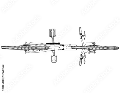 black and white bicycle top view outline clip art preview