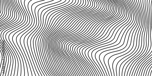 Horizontal line pattern. From thin line to thick. Parallel stripe. Black streak on white background. Straight gradation stripes. Abstract geometric patern.