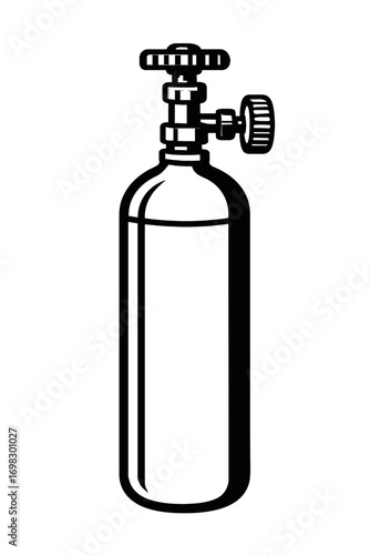 Gas Cylinder Vector Icon - Industrial or Scientific Tank Symbol