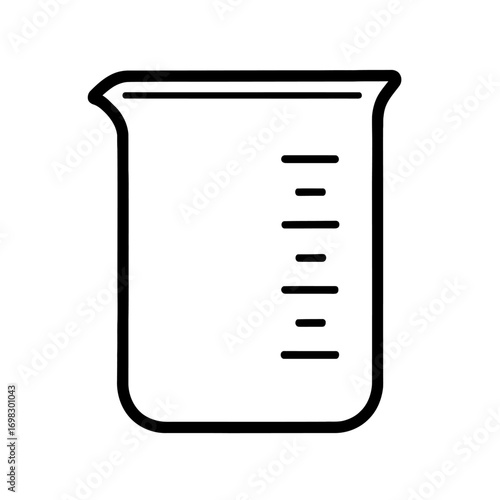 Beaker Icon Vector - Laboratory Chemistry Glassware Symbol