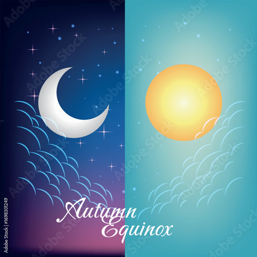 Autumn Equinox. September 20. In the northern hemisphere, the night becomes longer than the day.