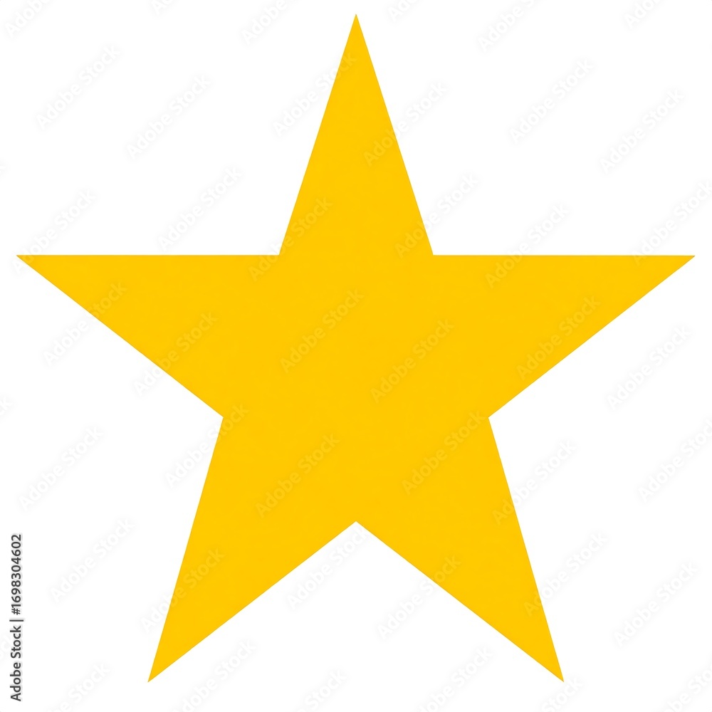 Obraz premium A simple, vibrant yellow star stands out against a plain white background.