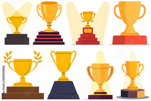 gold cup isolated on white background, gold trophy cup. gold cup with laurel. gold cup with laurel wreath.  Golden trophy displayed on a velvet podium under dramatic spotlight, symbolizing achievement