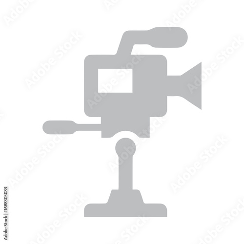 Video camera on tripod