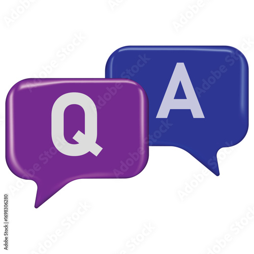 Questions Answers Discussion Conversation Bubble Communication Q A Interaction Purple Blue Icon Support Assistance