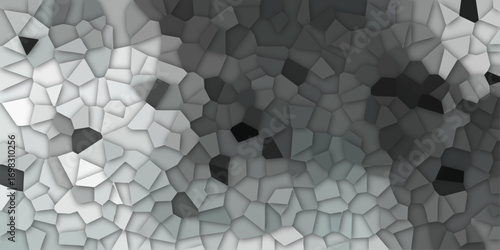 Multicolor Broken Stained-Glass Background with White lines. Voronoi diagram background. Seamless pattern with 3d shapes vector Vintage Black concrete road texture background.	
