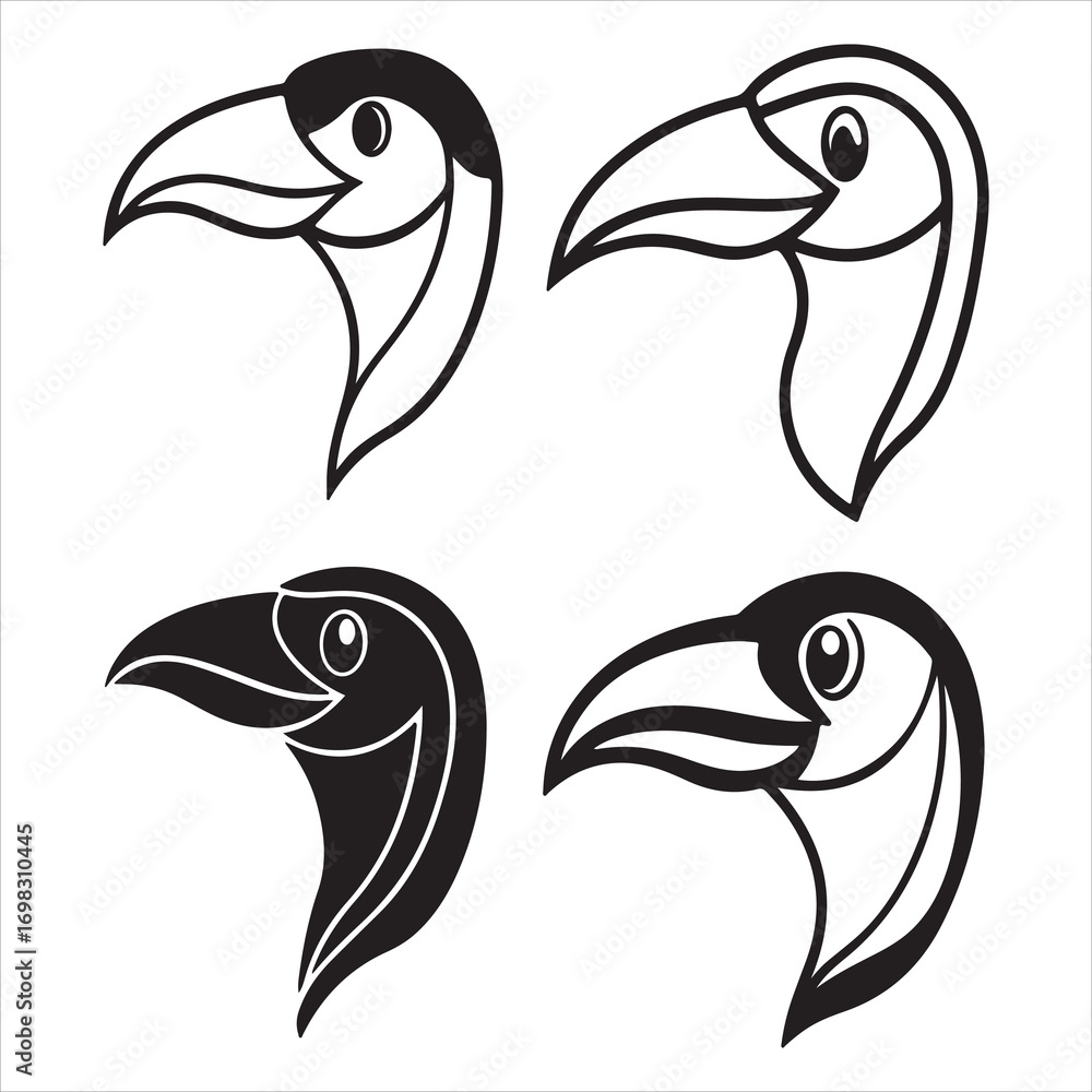 Naklejka premium An Iconic and Exotic Toucan, a Rainforest-dweller with an Oversized-bill and Distinctive, Vibrant Plumage, a Colorful and Bold Tropical Bird