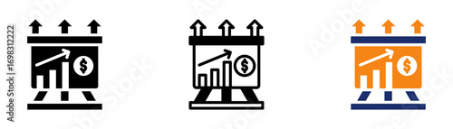 Profit Projection Icon Collection Glyph & Mixed Style 