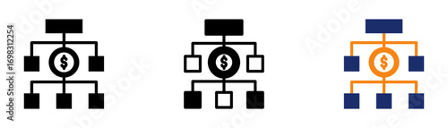 Business Diagram Icon Collection Glyph & Mixed Style 