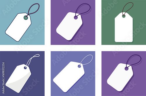Collection of colorful gift tags with a white area for text