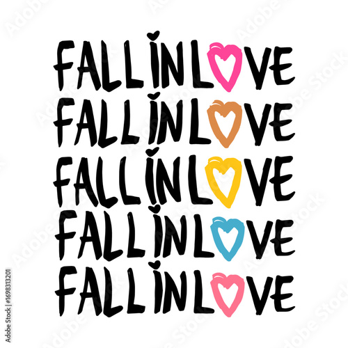 Fall in love with the colorful hearts