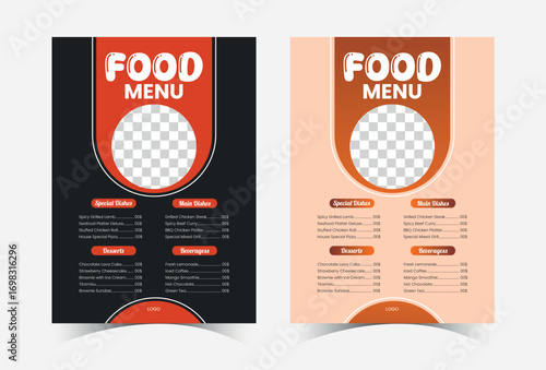 Modern restaurant food menu temple design