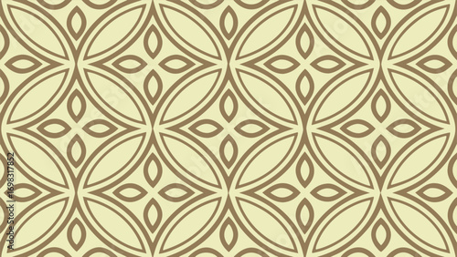Seamless Mediterranean tile pattern with geometric floral ornaments for floor and wall design