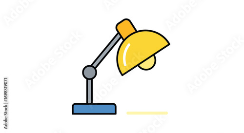 Simple Cartoon Desk Lamp with Yellow Shade.