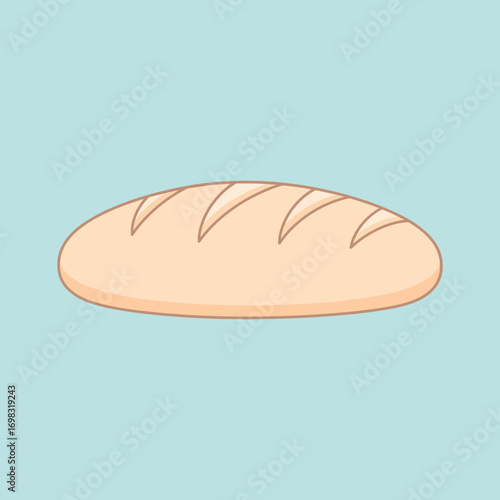 Loaf of bread sits on a light blue surface, freshly baked and ready to be eaten, conveying a sense of comfort and simple pleasures.