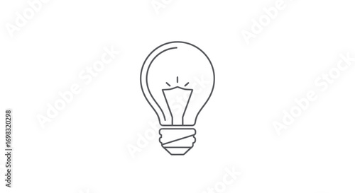 Simple Line Drawing of a Classic Incandescent Light Bulb.