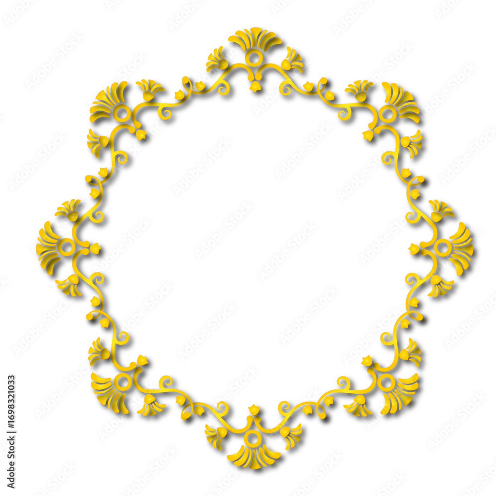 Fototapeta premium Vintage Ornamental Frame – Elegant gold Vector Border on a white background. SVG