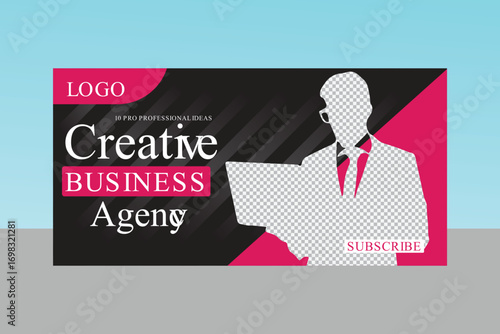 Creative business YouTube cover Facebook banner design template 