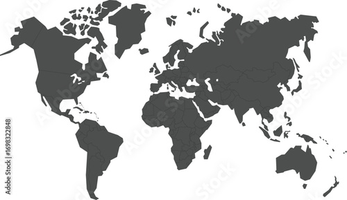World Map Template for Infographics and Design