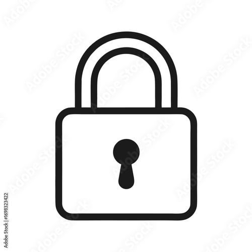 Closed padlock security icon vector