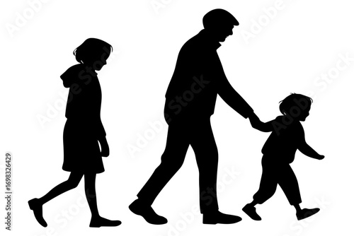 grandparents walking hand in hand silhouette