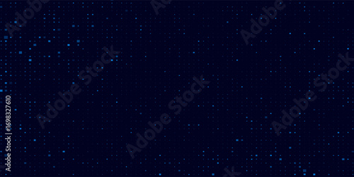 High speed dot moving technology concept. stripes halftone with blue light. speed movement pattern and motion blur over dark blue background. Vector Illustration.