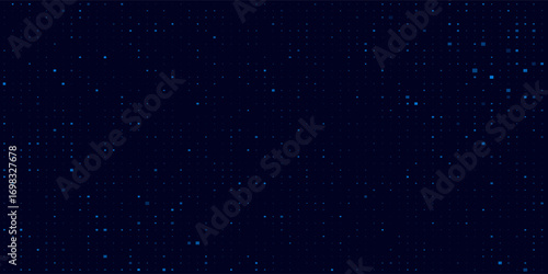 High speed dot moving technology concept. stripes halftone with blue light. speed movement pattern and motion blur over dark blue background. Vector Illustration.