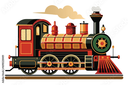 Vintage steam locomotive train retro transportation railroad journey travel classic engine