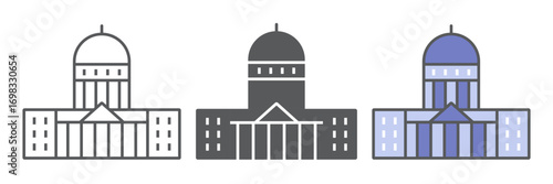 Capitol Building line icon, USA and congress, washington capitol sign vector graphics, editable stroke linear icon, eps 10.