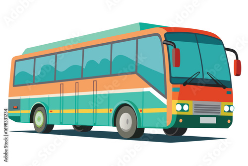 Colorful tourist bus travel transportation vehicle journey coach
