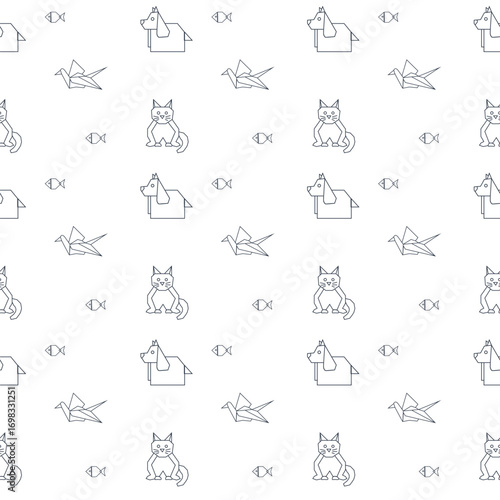 Origami animals seamless pattern